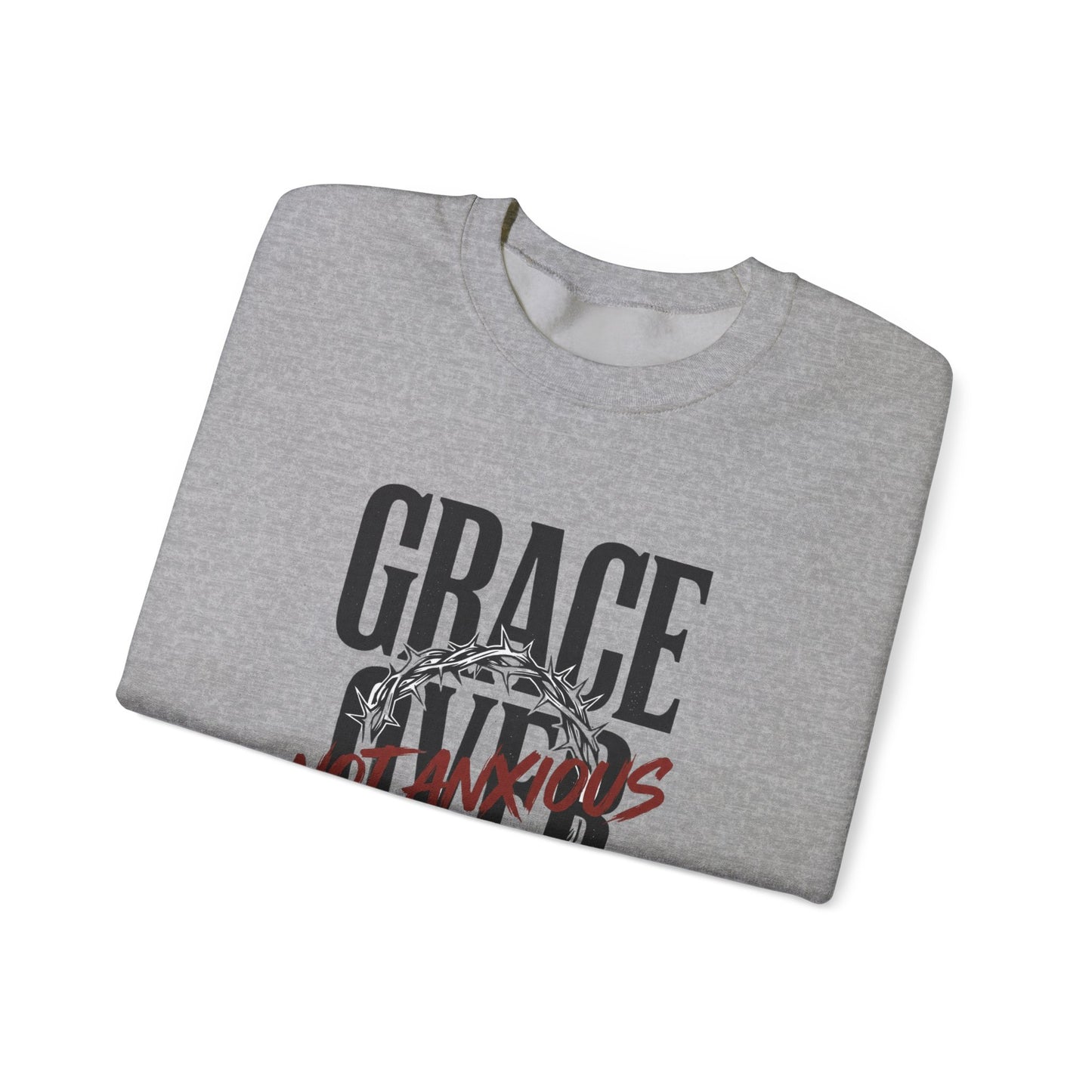 Grace Over Fear Sweatshirt | Christian Streetwear, Distressed Typography