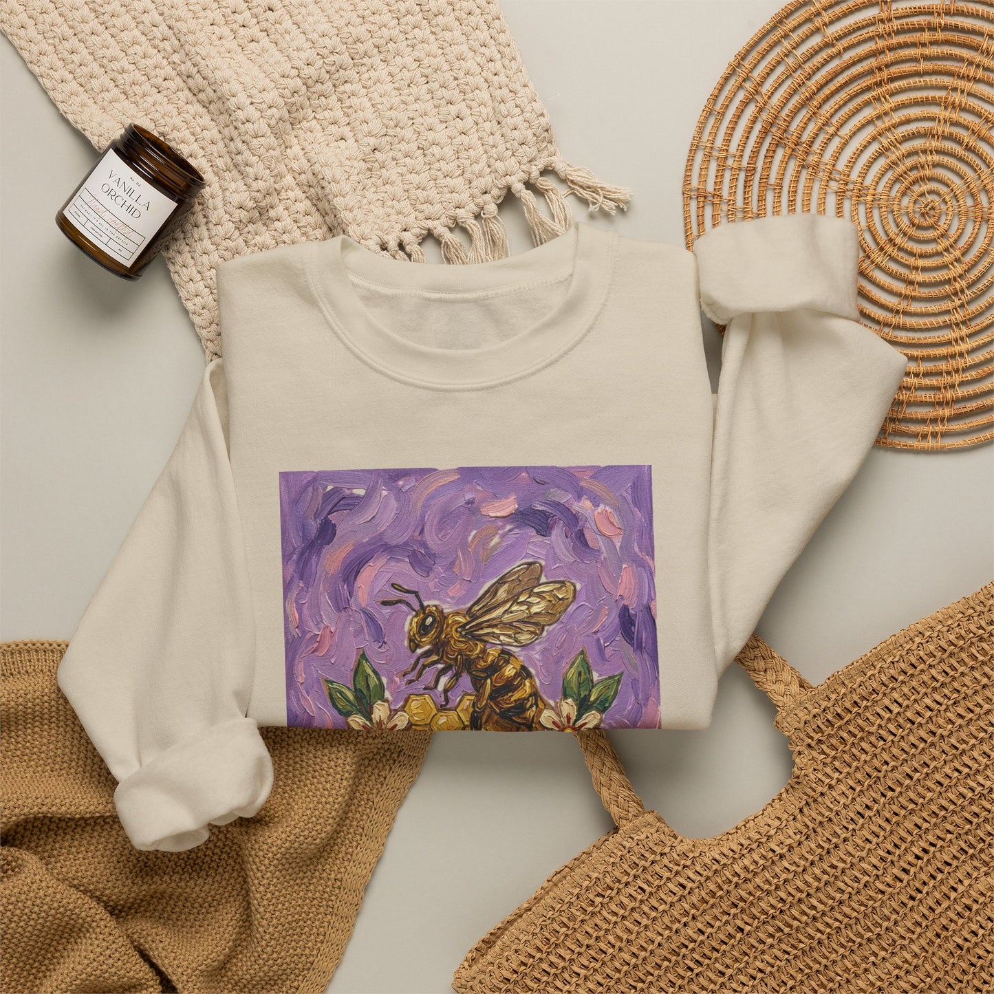 Sweet Like Honey Bee Sweatshirt | Traditional Tattoo Floral Banner