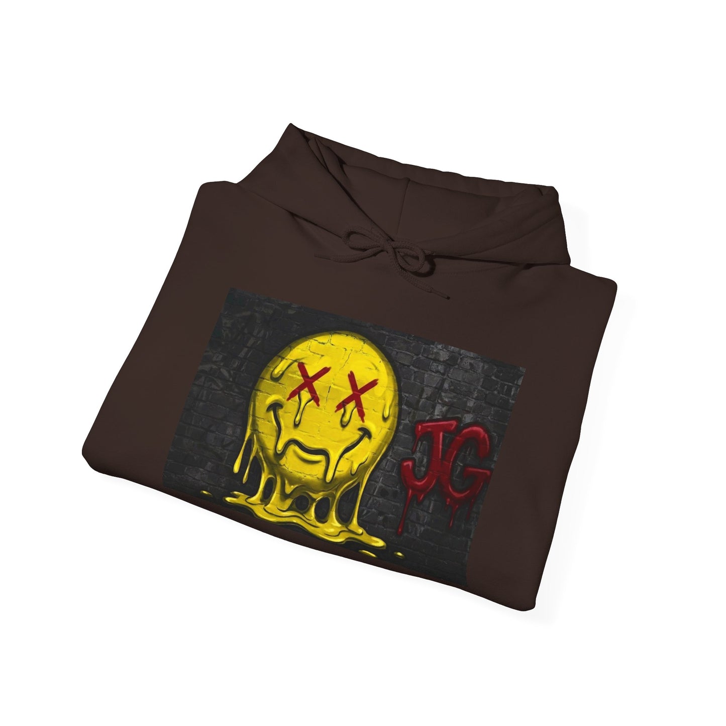 Melting Smiley Hoodie — Grunge Drip Streetwear Sweatshirt