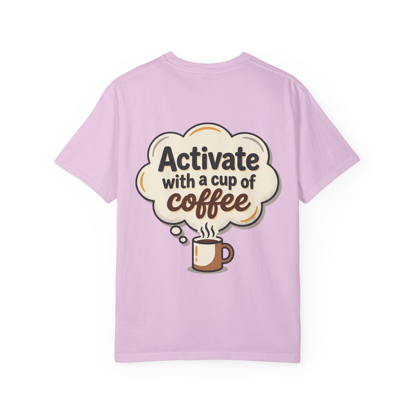 Loading Brain Graphic Tee — “Activate with a Cup of Coffee” Novelty T-Shirt
