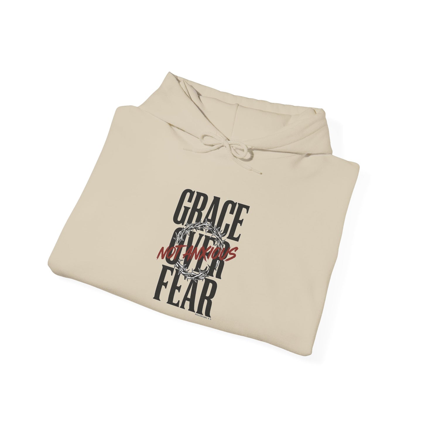 Grace Over Fear Hoodie | Christian Streetwear, Distressed Typography