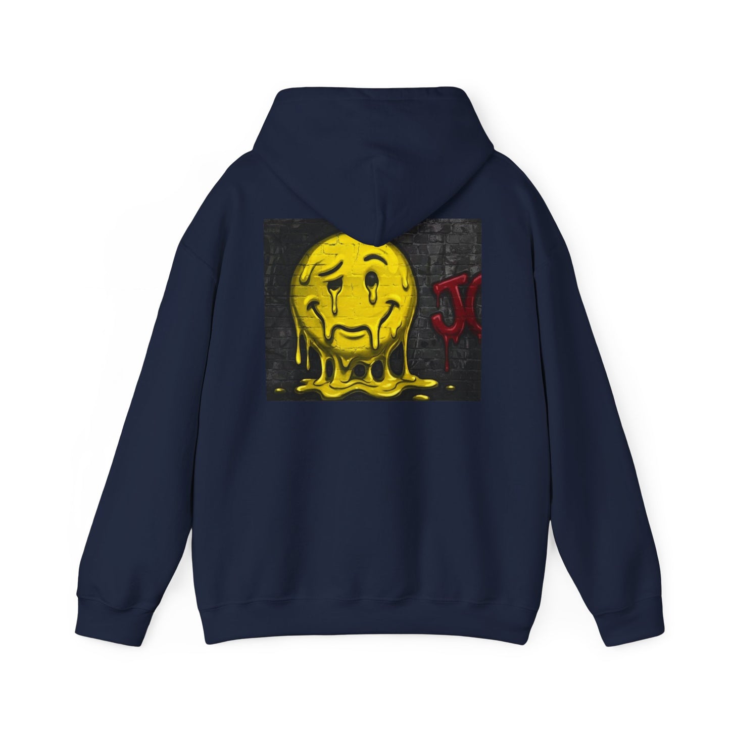 Melting Smiley Hoodie — Grunge Drip Streetwear Sweatshirt