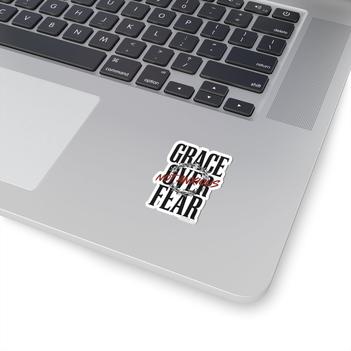 Grace Over Fear Sticker | Christian Streetwear, Scripture Thorn Graphic