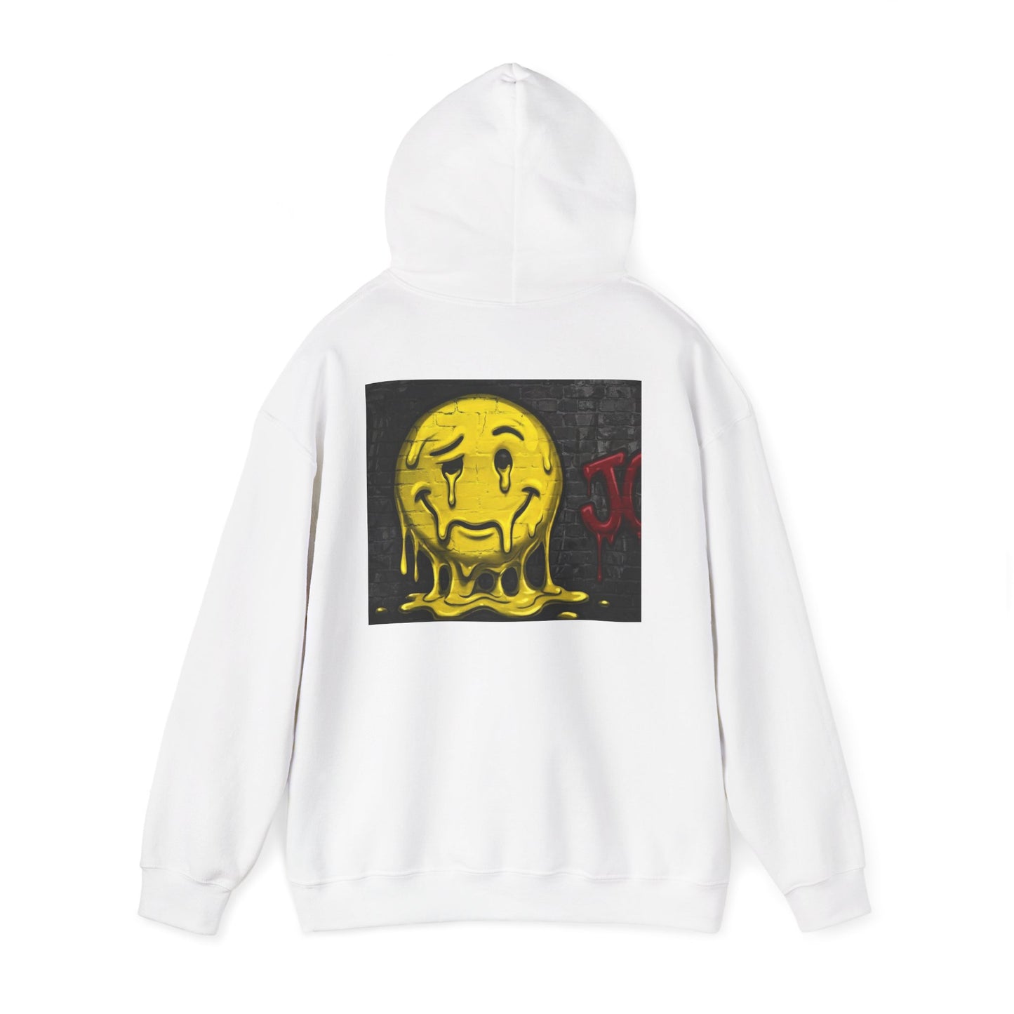 Melting Smiley Hoodie — Grunge Drip Streetwear Sweatshirt