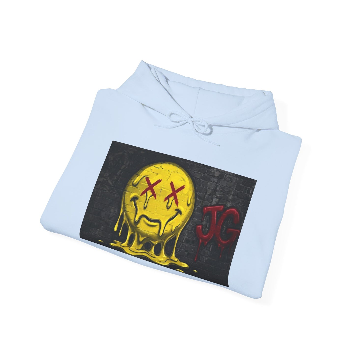 Melting Smiley Hoodie — Grunge Drip Streetwear Sweatshirt
