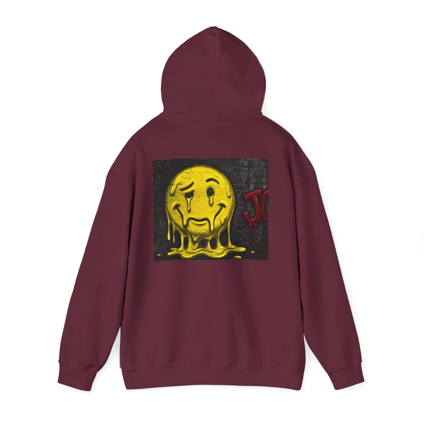 Melting Smiley Hoodie — Grunge Drip Streetwear Sweatshirt
