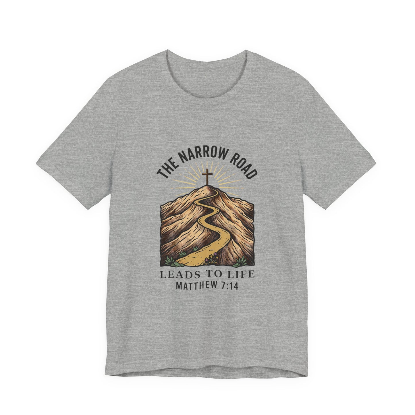 The Narrow Road Leads to Life Tee | Christian streetwear, scripture tee