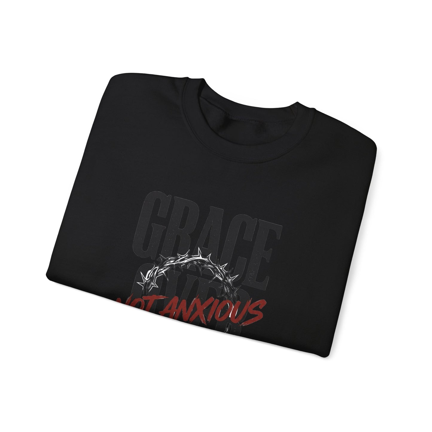 Grace Over Fear Sweatshirt | Christian Streetwear, Distressed Typography