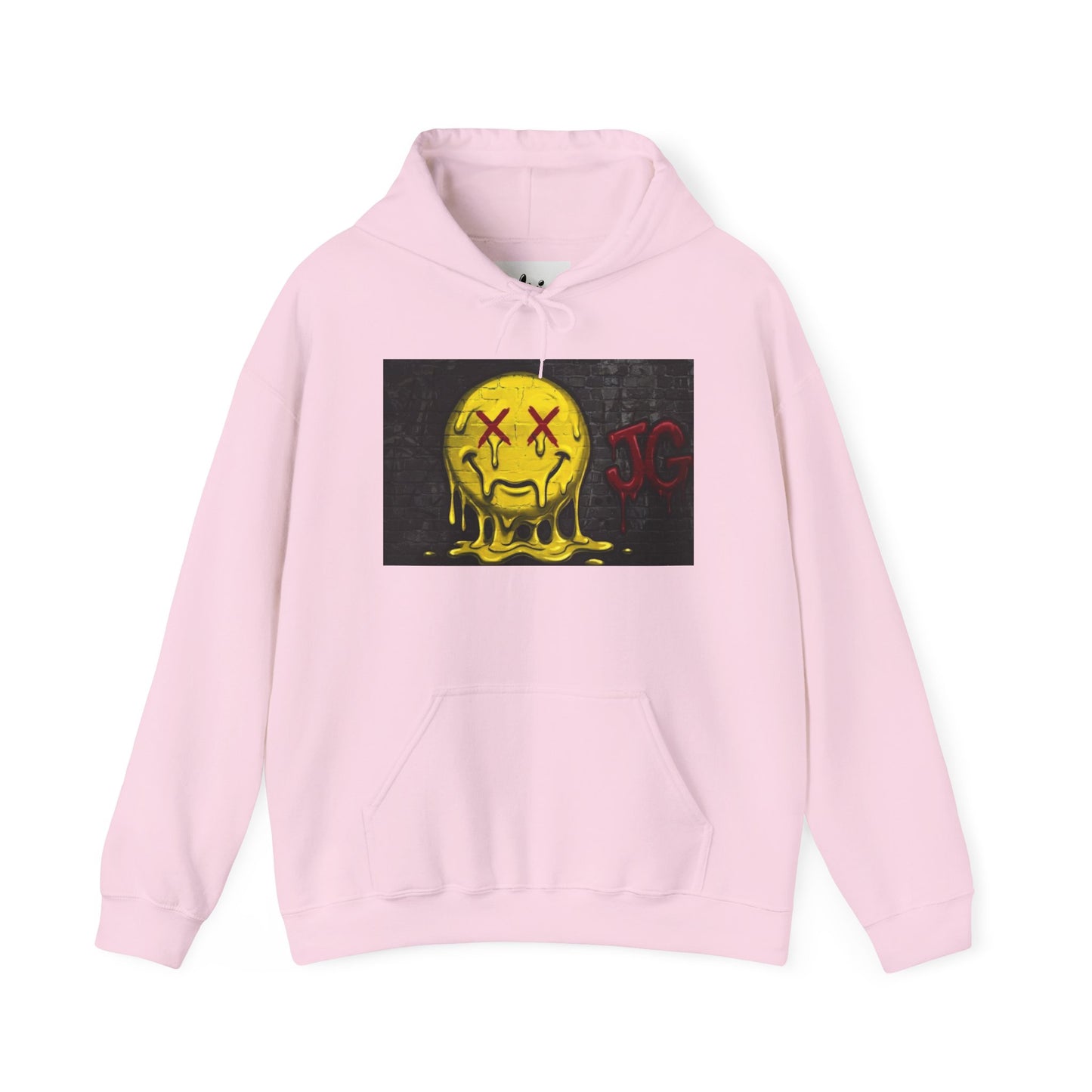 Melting Smiley Hoodie — Grunge Drip Streetwear Sweatshirt