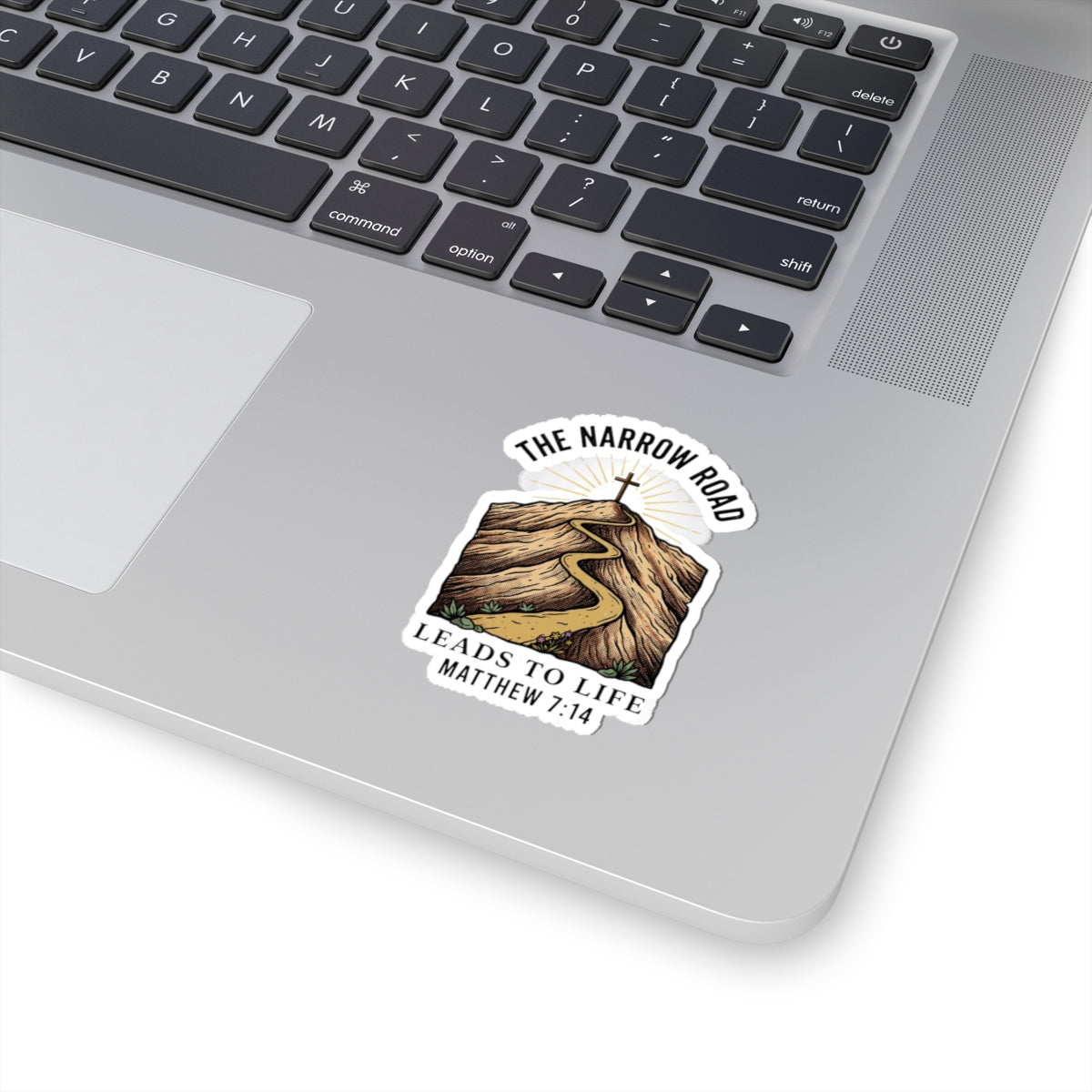 Narrow Road Matthew 7:14 Kiss-Cut Sticker | Christian Streetwear, Scripture