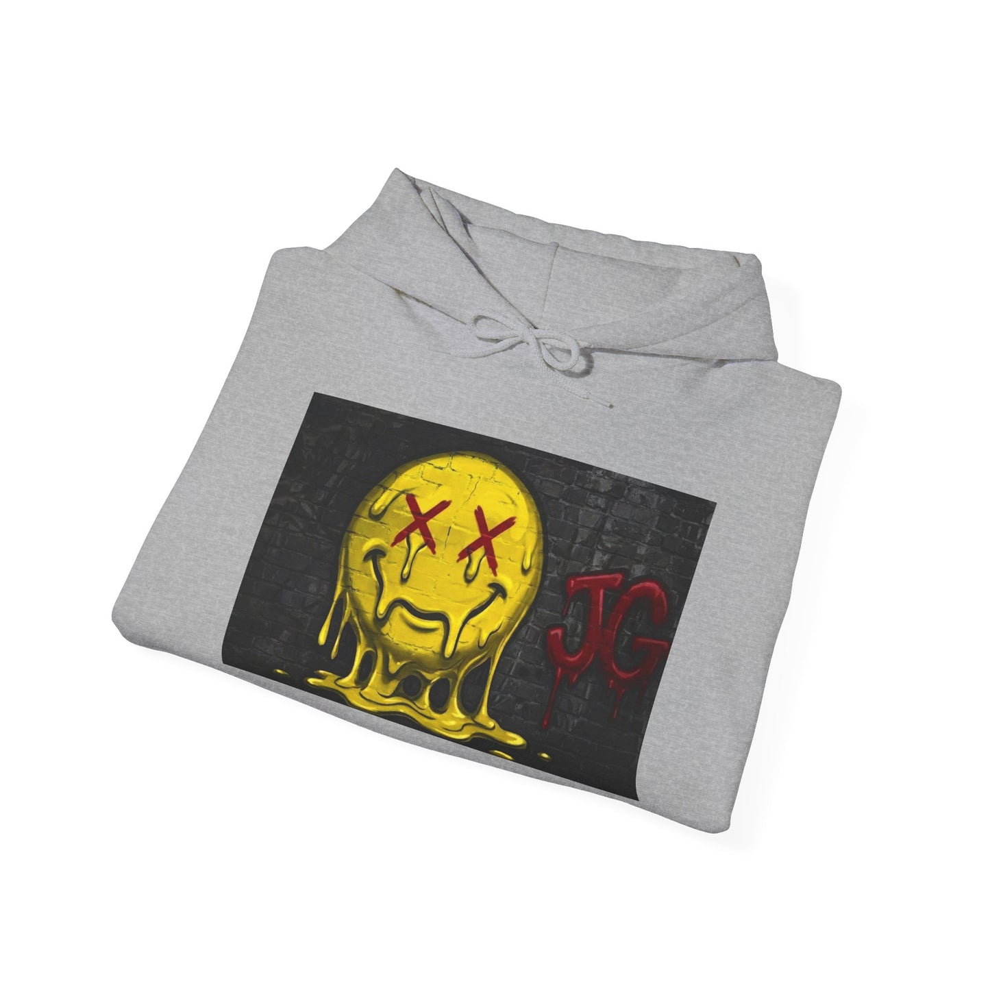 Melting Smiley Hoodie — Grunge Drip Streetwear Sweatshirt