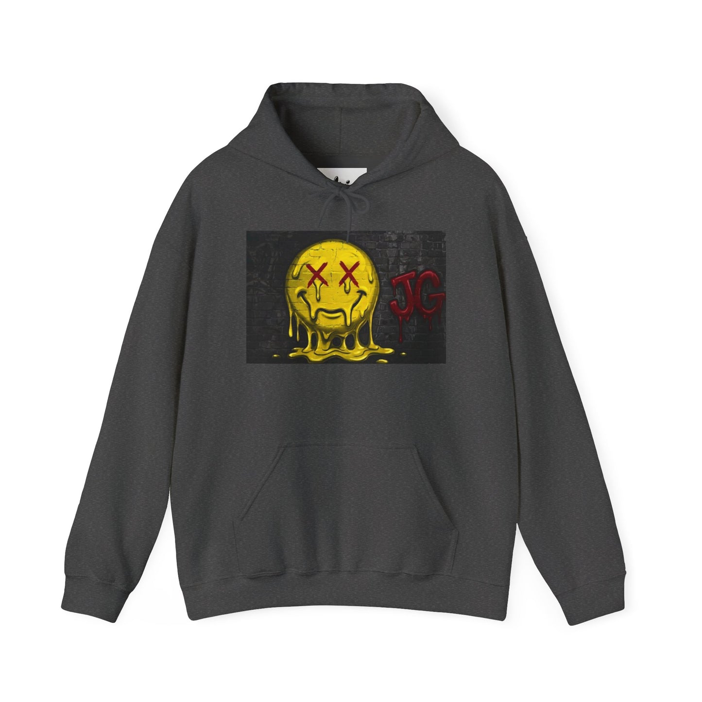 Melting Smiley Hoodie — Grunge Drip Streetwear Sweatshirt