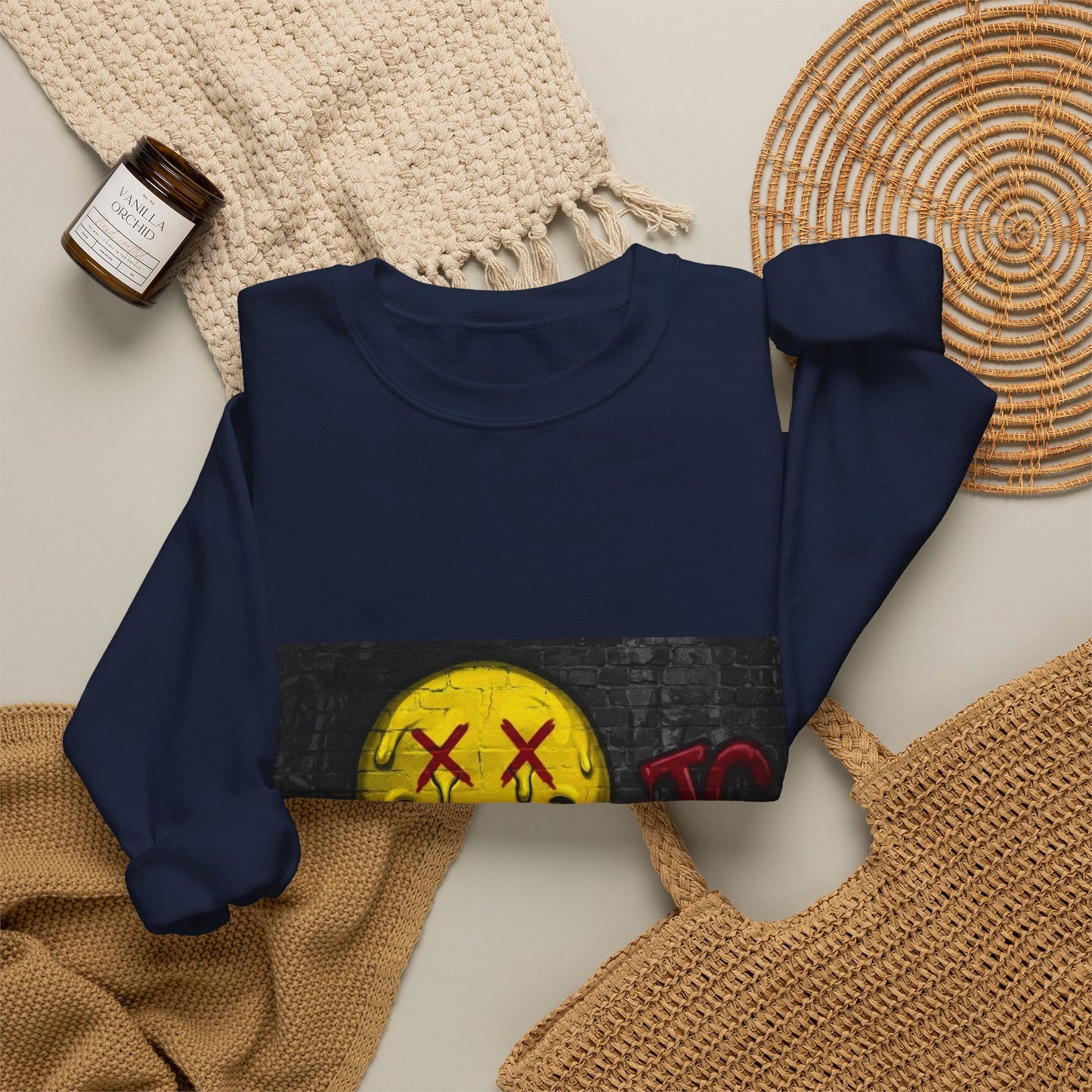 Melting Smiley Crewneck Sweatshirt