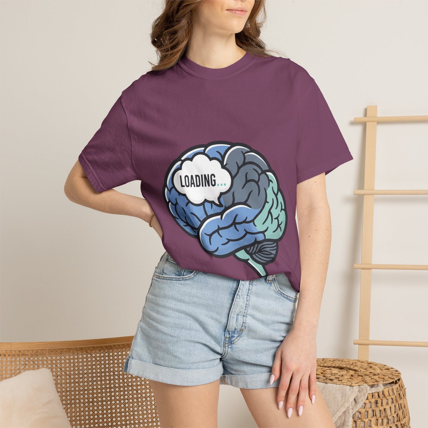 Loading Brain Graphic Tee — “Activate with a Cup of Coffee” Novelty T-Shirt