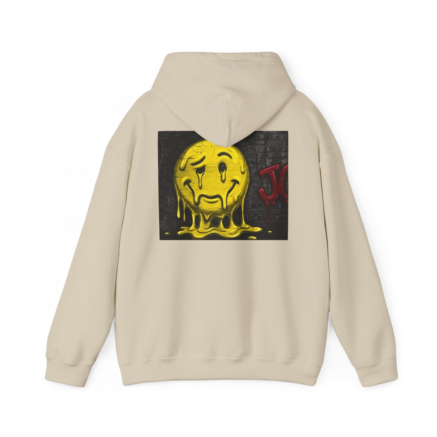 Melting Smiley Hoodie — Grunge Drip Streetwear Sweatshirt