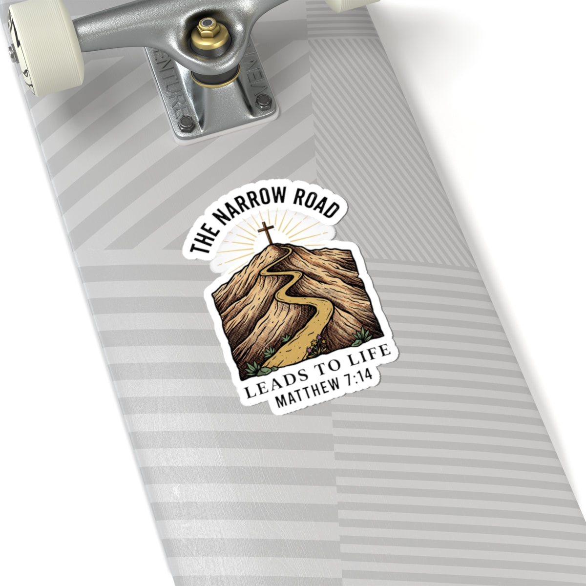 Narrow Road Matthew 7:14 Kiss-Cut Sticker | Christian Streetwear, Scripture
