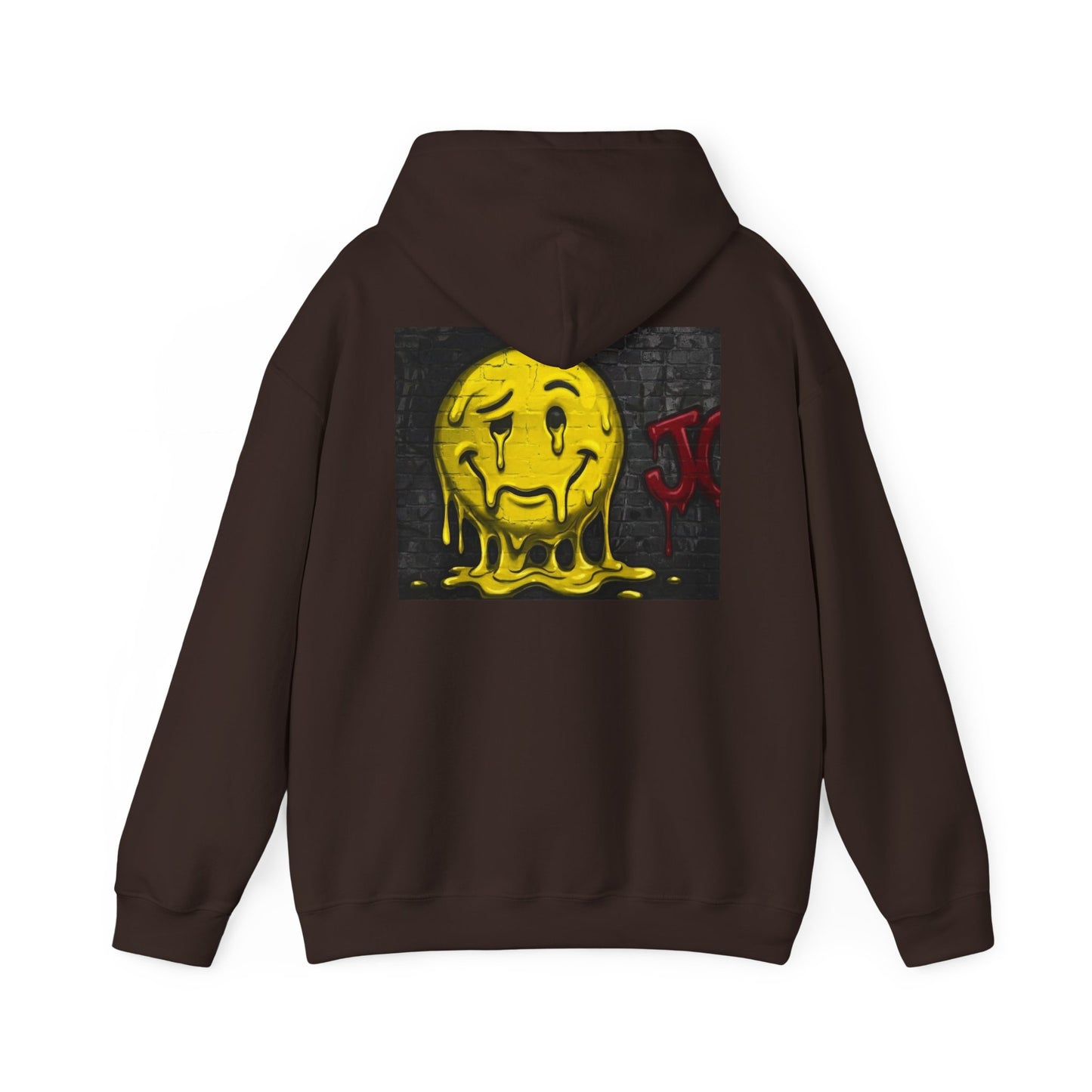 Melting Smiley Hoodie — Grunge Drip Streetwear Sweatshirt