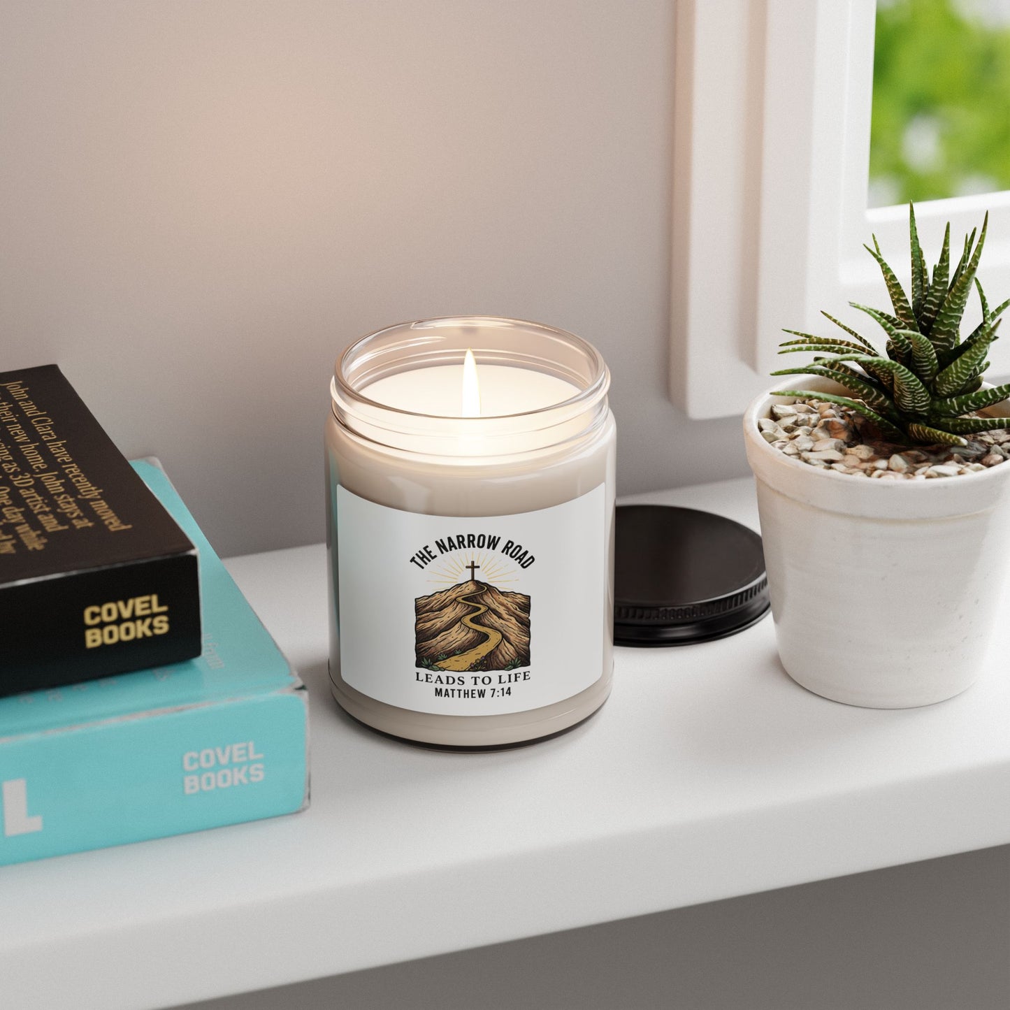 The Narrow Road Candle | Soy Jar Candle, Matthew 7:14 Christian Streetwear