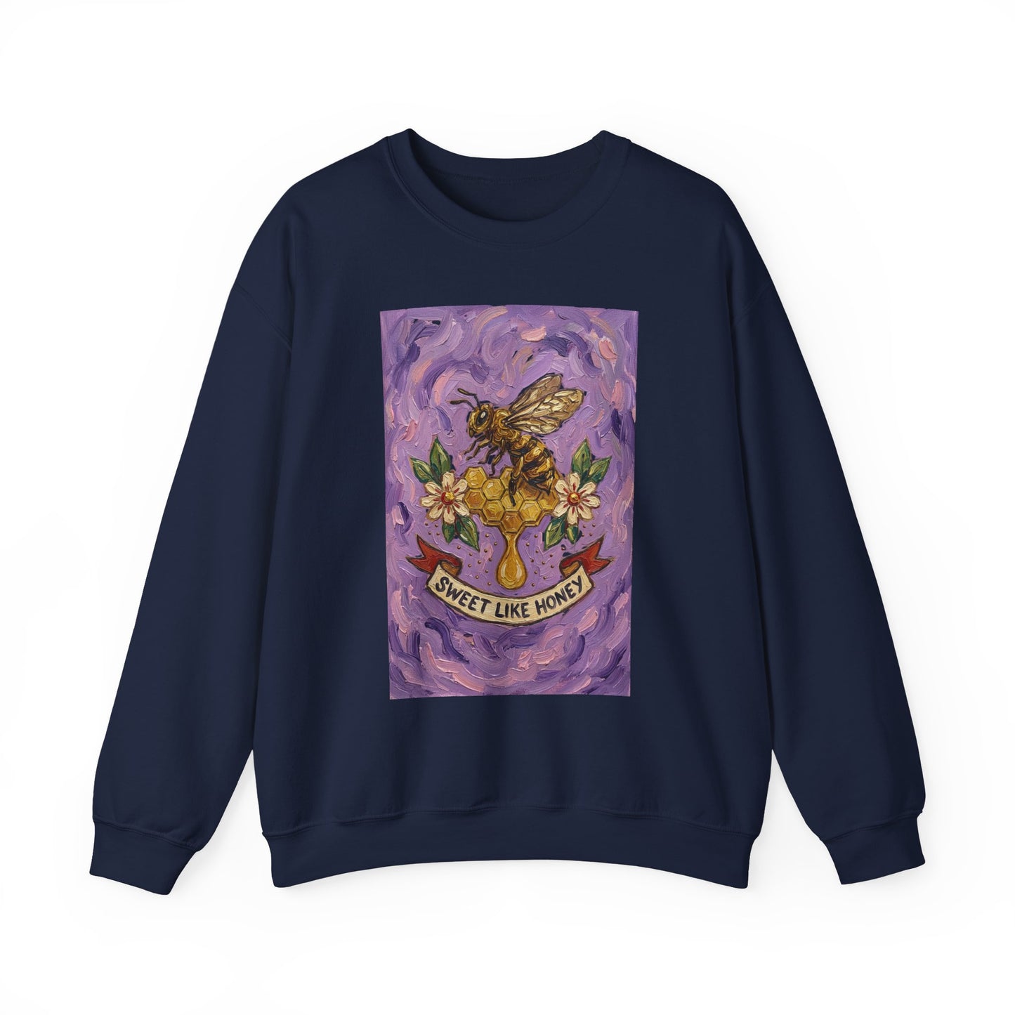 Sweet Like Honey Bee Sweatshirt | Traditional Tattoo Floral Banner