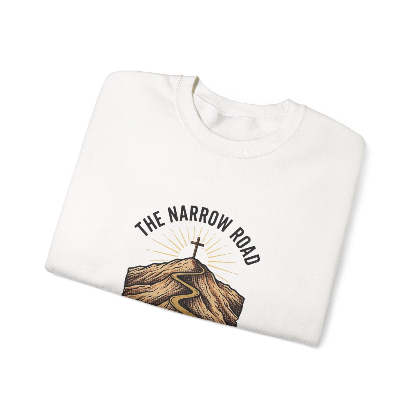 The Narrow Road Matthew 7:14 Crewneck Sweatshirt | Christian Streetwear