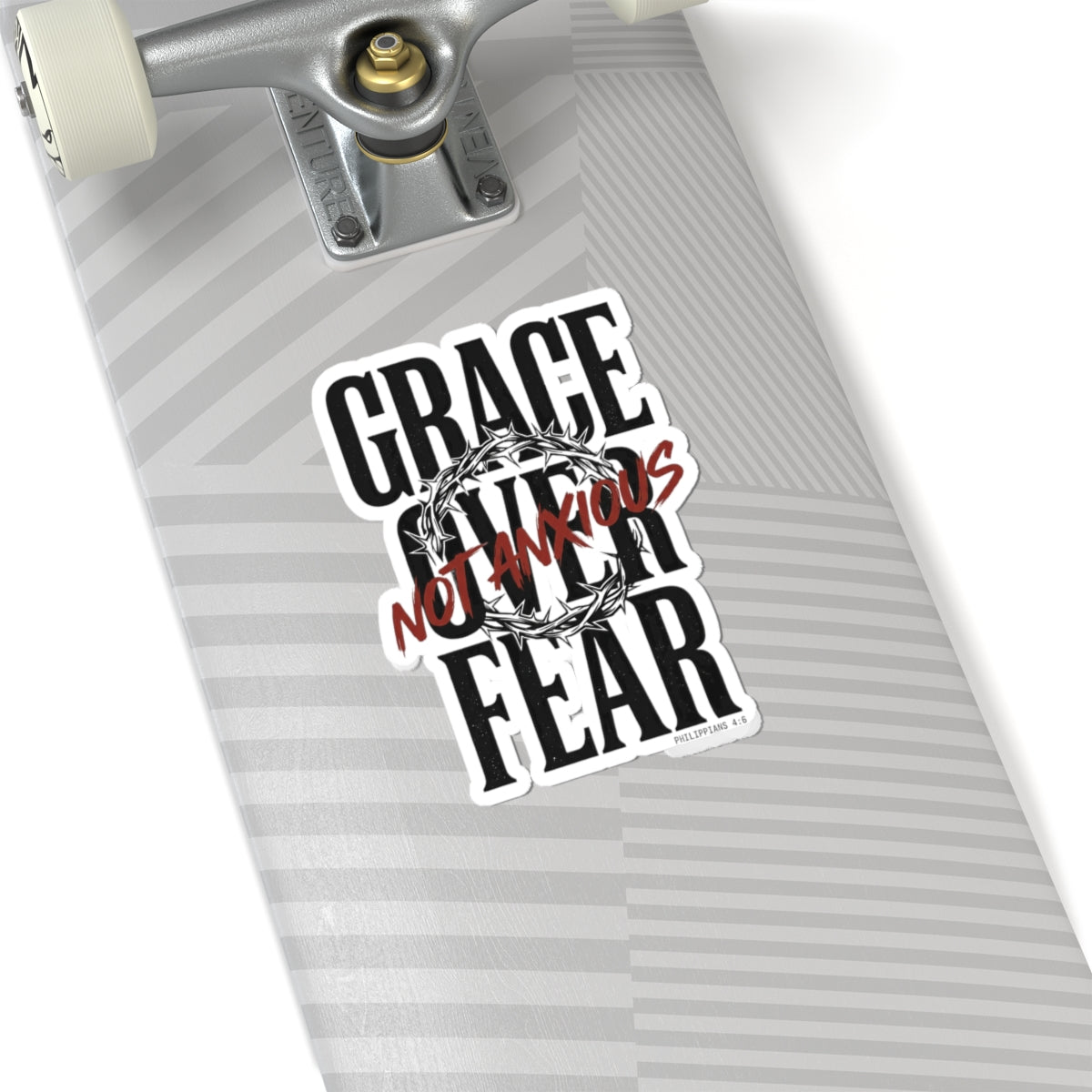Grace Over Fear Sticker | Christian Streetwear, Scripture Thorn Graphic