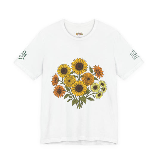 Sunflower Bouquet Tee — Small Vintage Floral Graphic T-Shirt