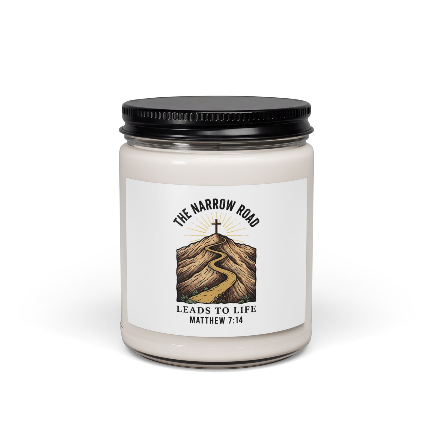 The Narrow Road Candle | Soy Jar Candle, Matthew 7:14 Christian Streetwear