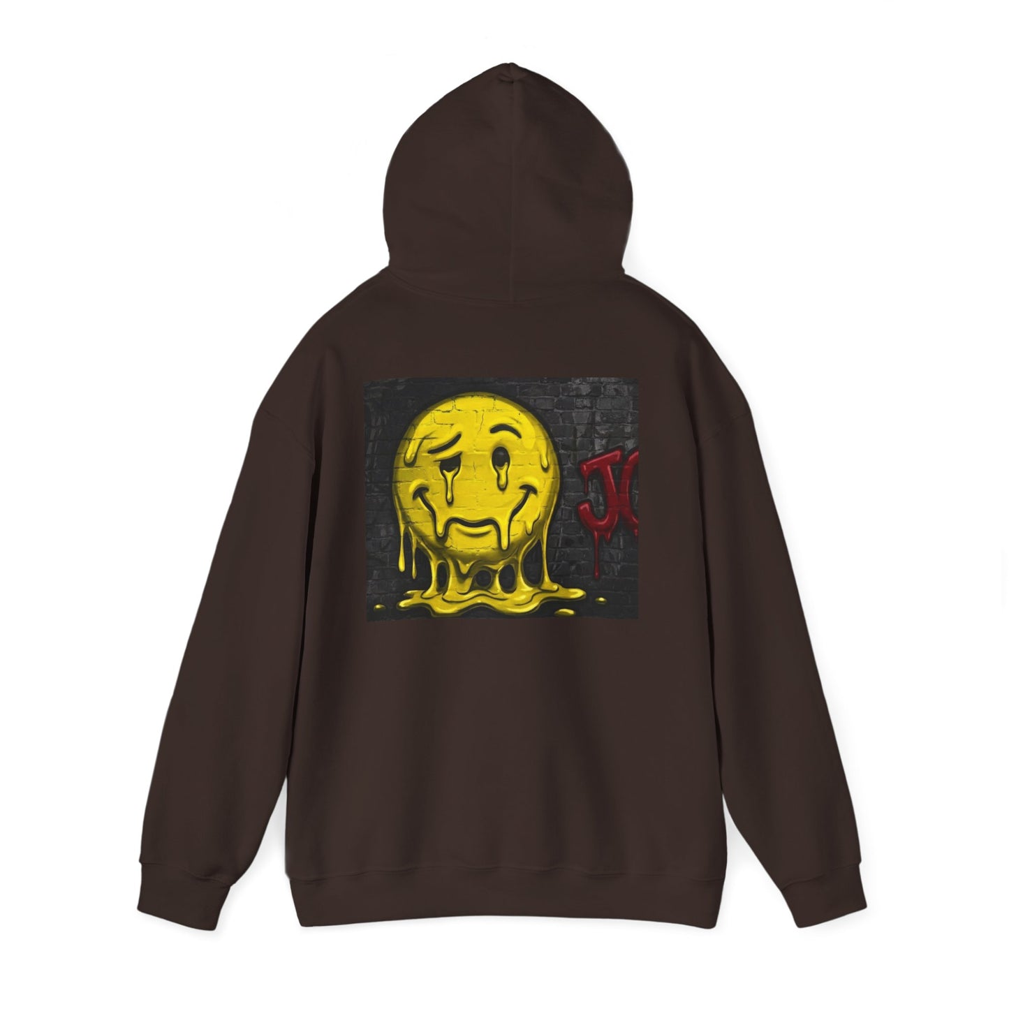 Melting Smiley Hoodie — Grunge Drip Streetwear Sweatshirt