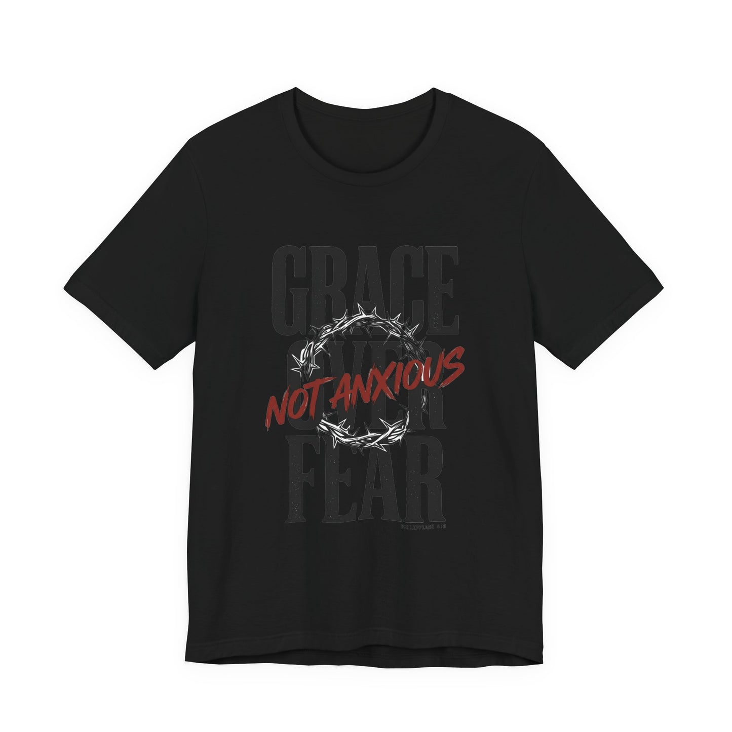 Grace Over Fear T-Shirt | Christian Streetwear, Distressed Scripture Typography