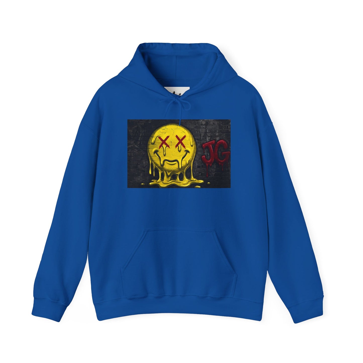 Melting Smiley Hoodie — Grunge Drip Streetwear Sweatshirt