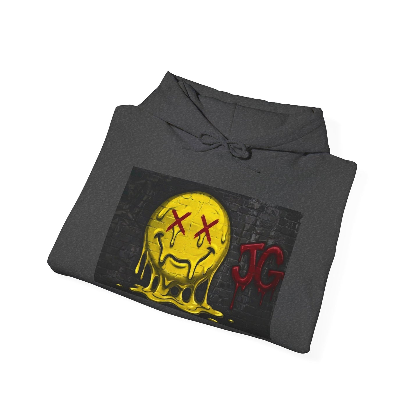 Melting Smiley Hoodie — Grunge Drip Streetwear Sweatshirt