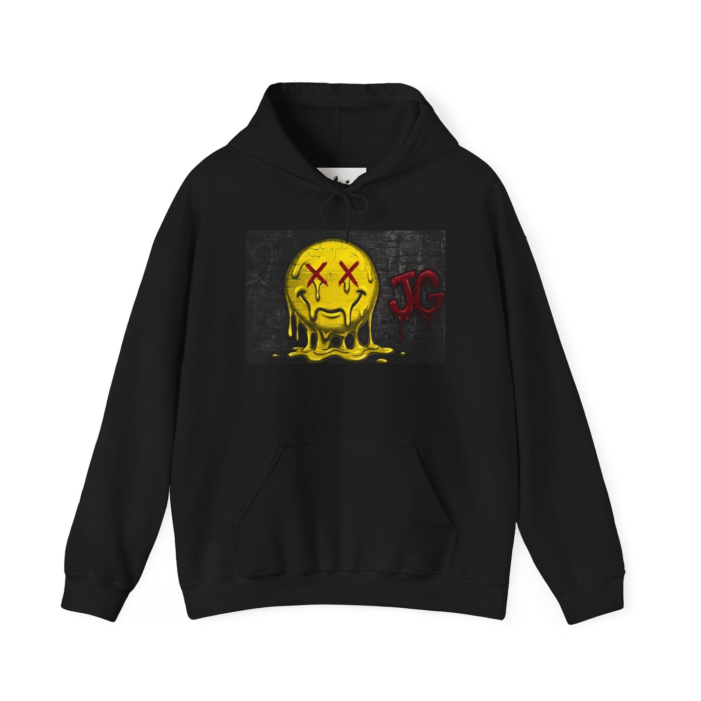 Melting Smiley Hoodie — Grunge Drip Streetwear Sweatshirt