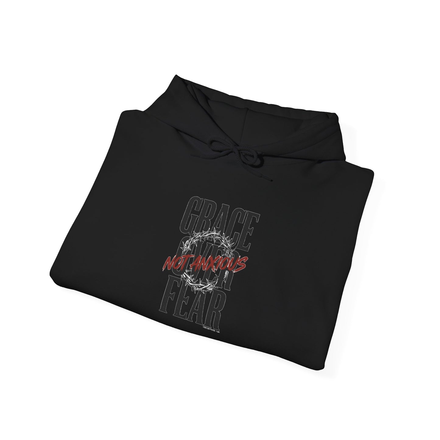 Grace Over Fear Hoodie | Christian Streetwear, Distressed Typography
