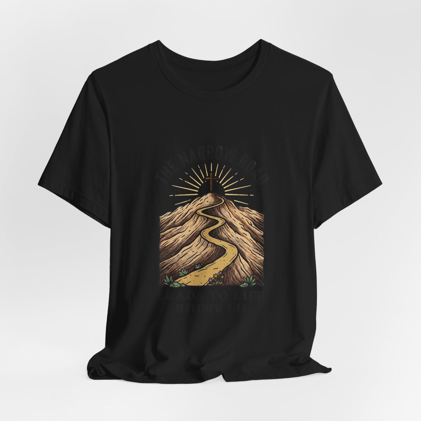 The Narrow Road Leads to Life Tee | Christian streetwear, scripture tee