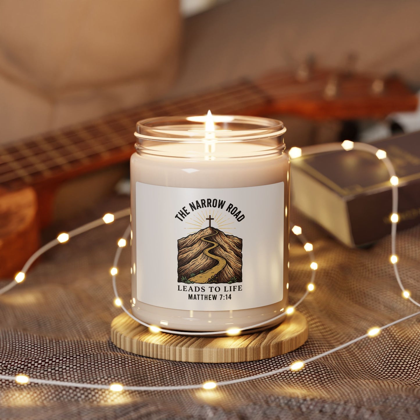 The Narrow Road Candle | Soy Jar Candle, Matthew 7:14 Christian Streetwear