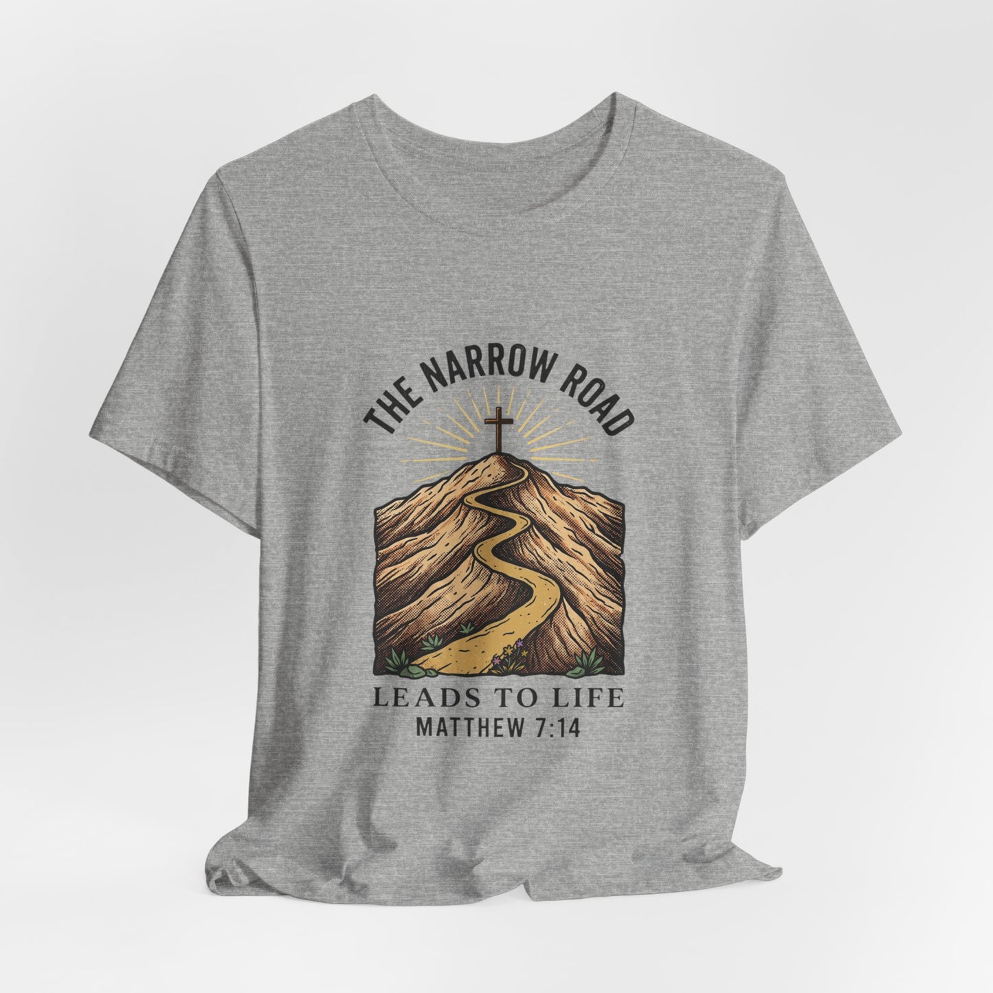 The Narrow Road Leads to Life Tee | Christian streetwear, scripture tee