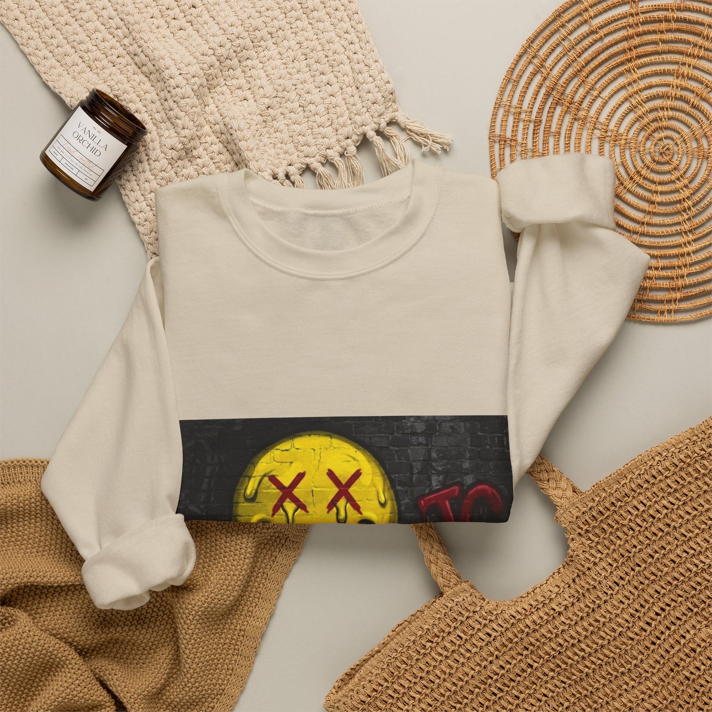 Melting Smiley Crewneck Sweatshirt