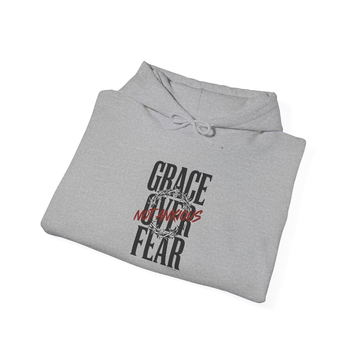 Grace Over Fear Hoodie | Christian Streetwear, Distressed Typography