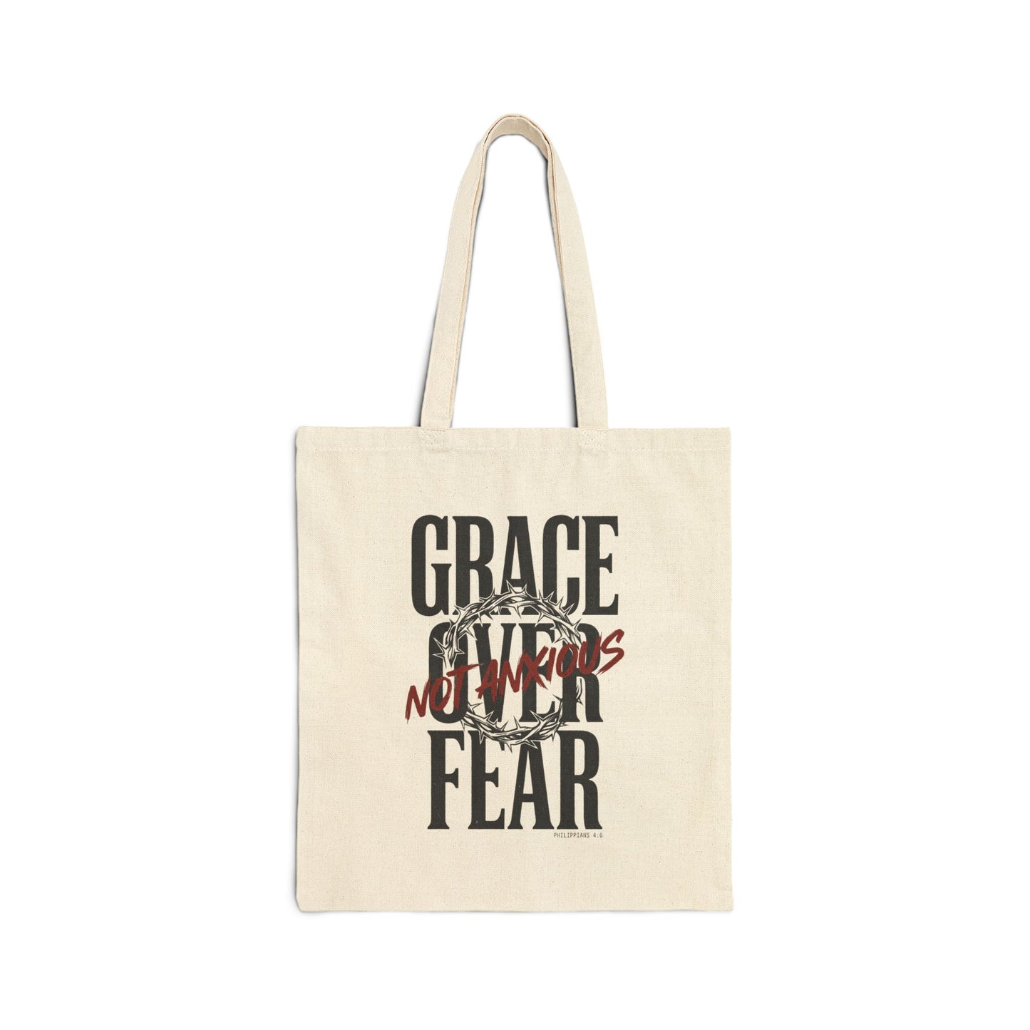 Grace Over Fear Tote | Christian Streetwear, Distressed Typography