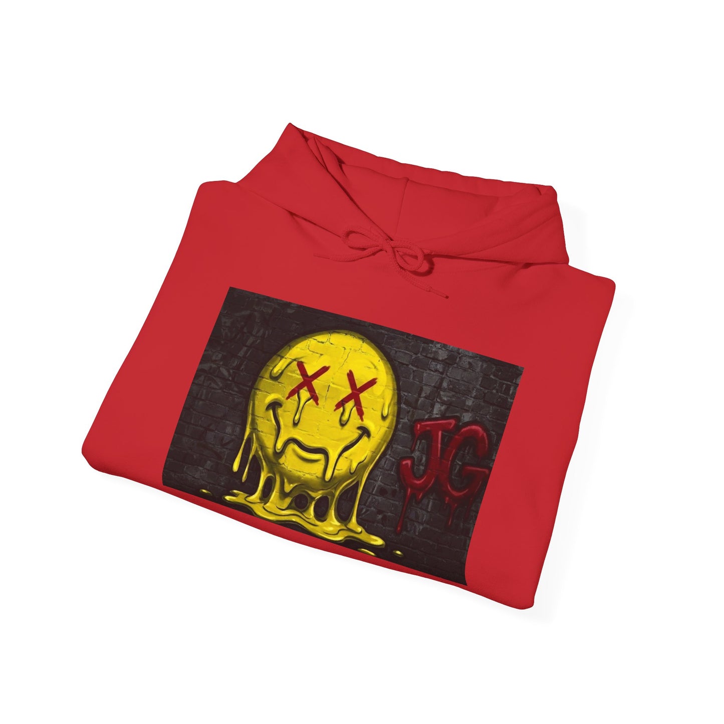 Melting Smiley Hoodie — Grunge Drip Streetwear Sweatshirt