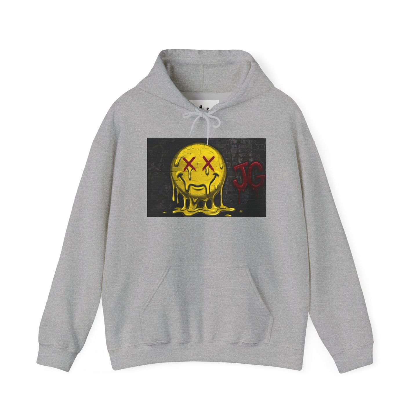 Melting Smiley Hoodie — Grunge Drip Streetwear Sweatshirt