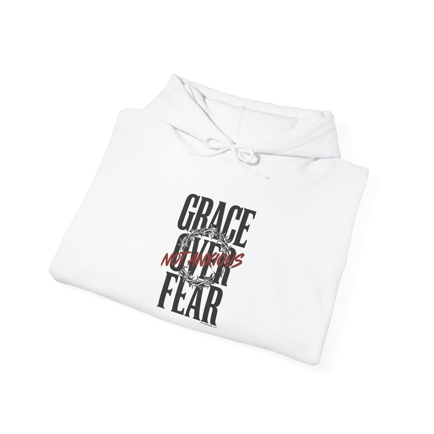 Grace Over Fear Hoodie | Christian Streetwear, Distressed Typography