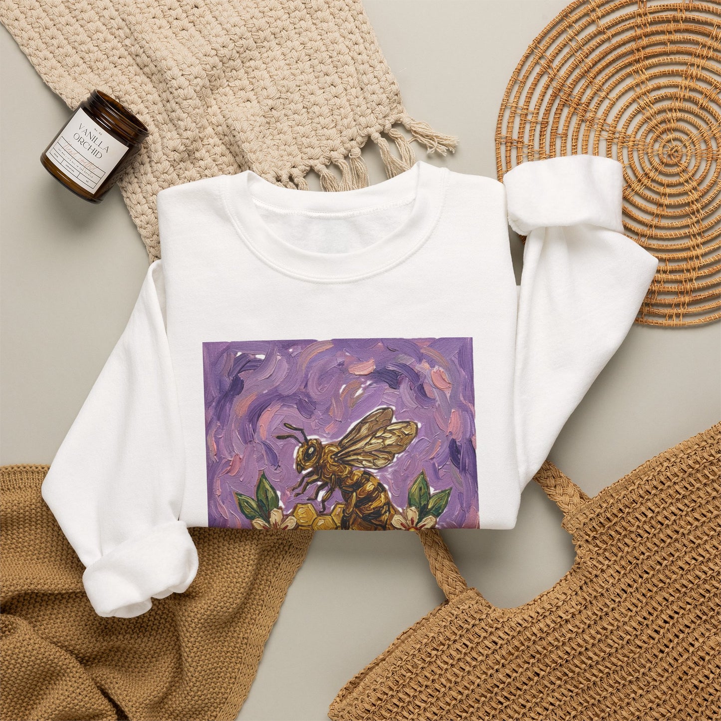 Sweet Like Honey Bee Sweatshirt | Traditional Tattoo Floral Banner
