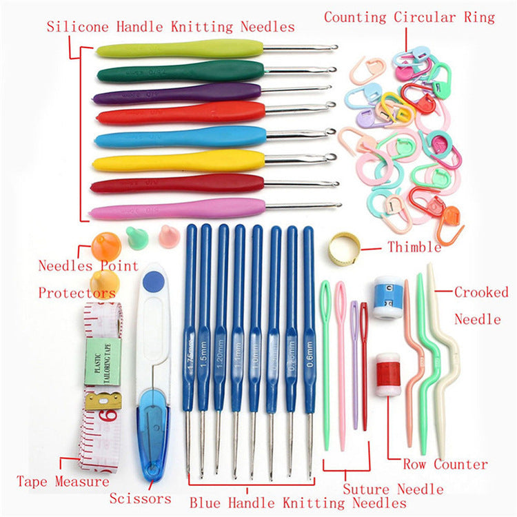 Premium Crochet Tool Set with Storage Bag – Aluminum Crochet Hooks, Yarn Needles & DIY Knitting Accessories