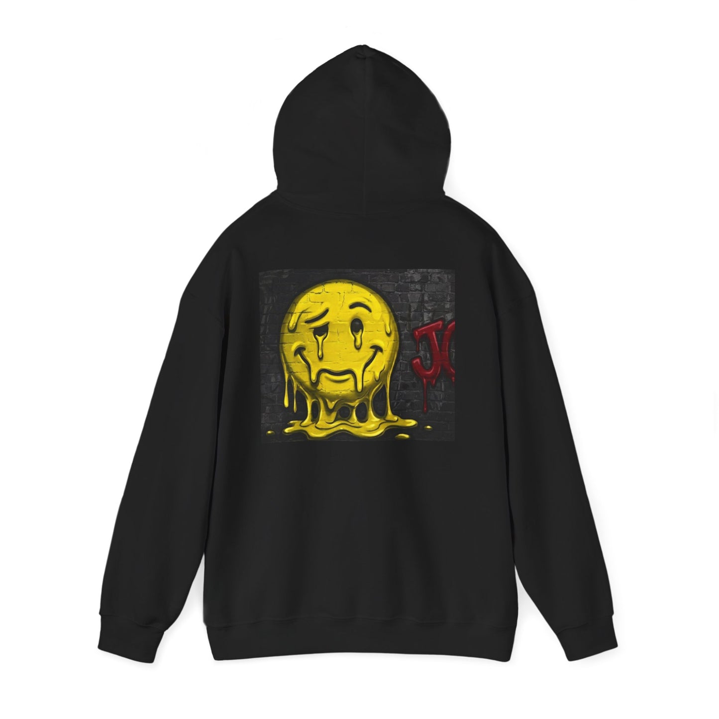 Melting Smiley Hoodie — Grunge Drip Streetwear Sweatshirt
