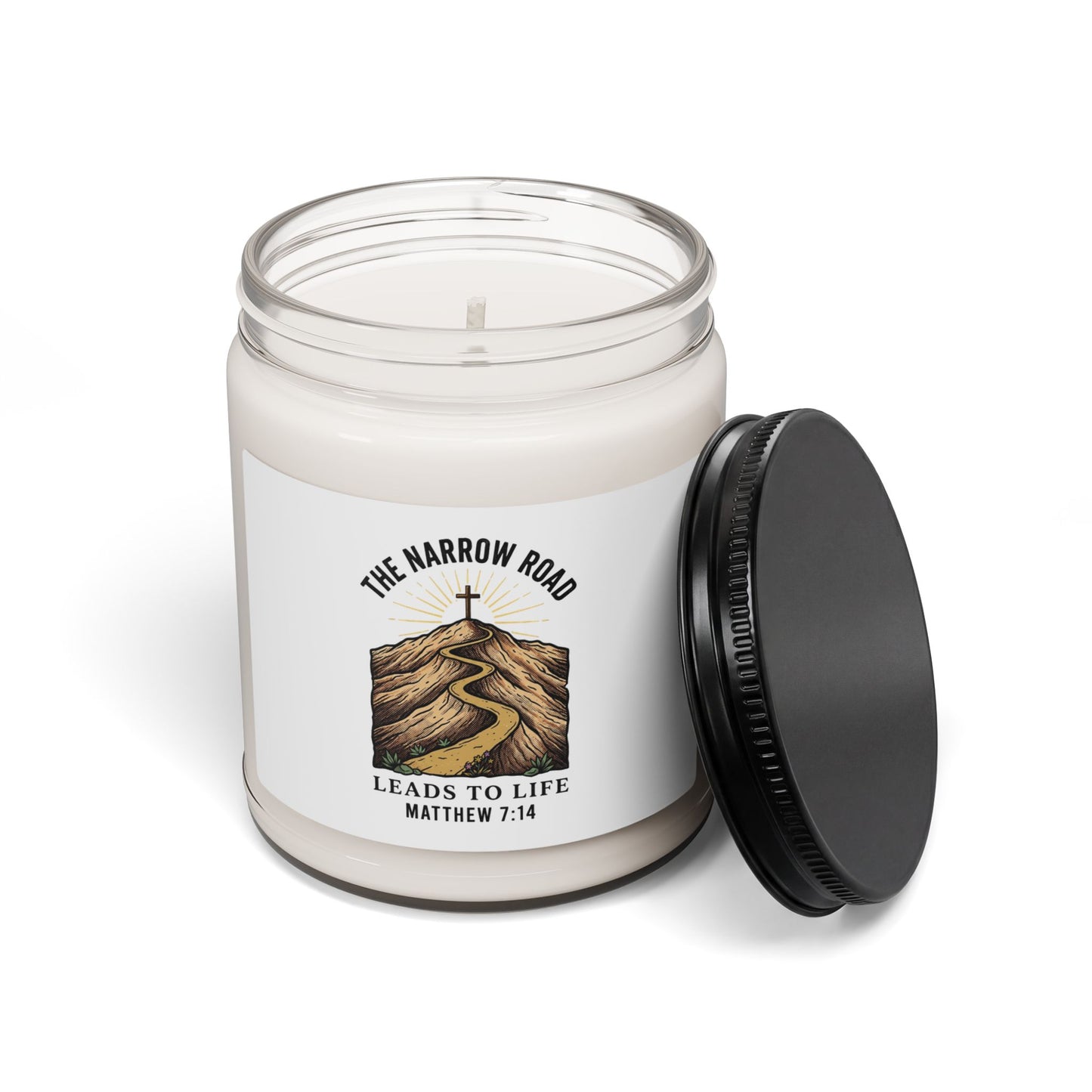 The Narrow Road Candle | Soy Jar Candle, Matthew 7:14 Christian Streetwear