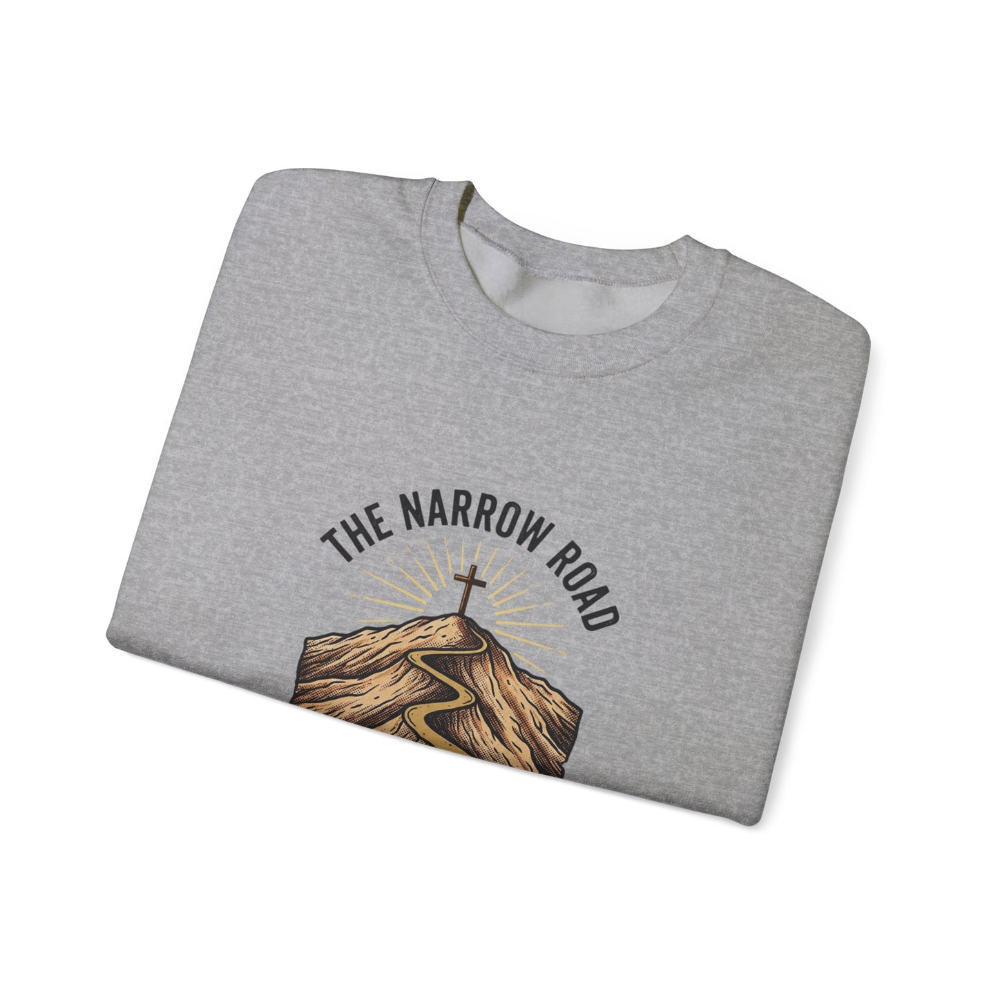 The Narrow Road Matthew 7:14 Crewneck Sweatshirt | Christian Streetwear