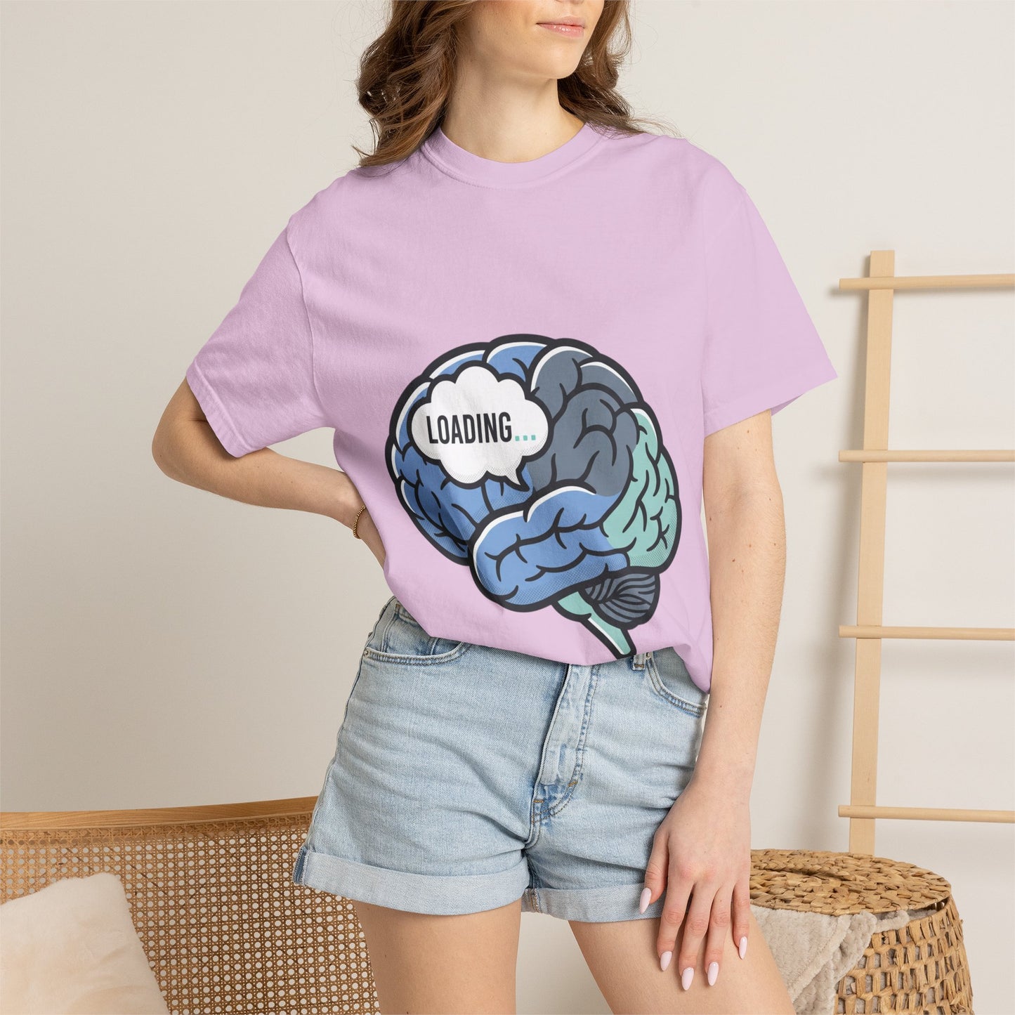 Loading Brain Graphic Tee — “Activate with a Cup of Coffee” Novelty T-Shirt