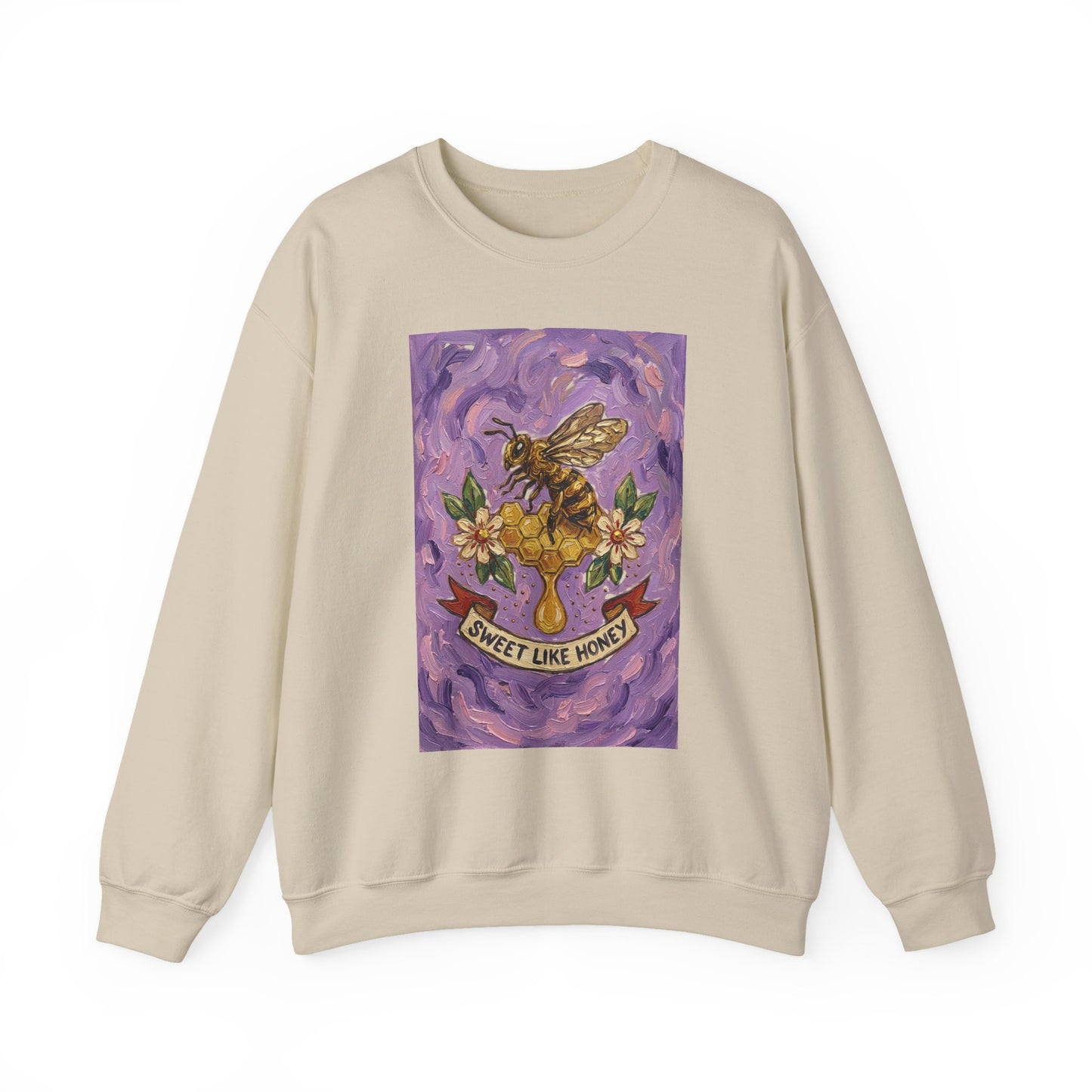 Sweet Like Honey Bee Sweatshirt | Traditional Tattoo Floral Banner