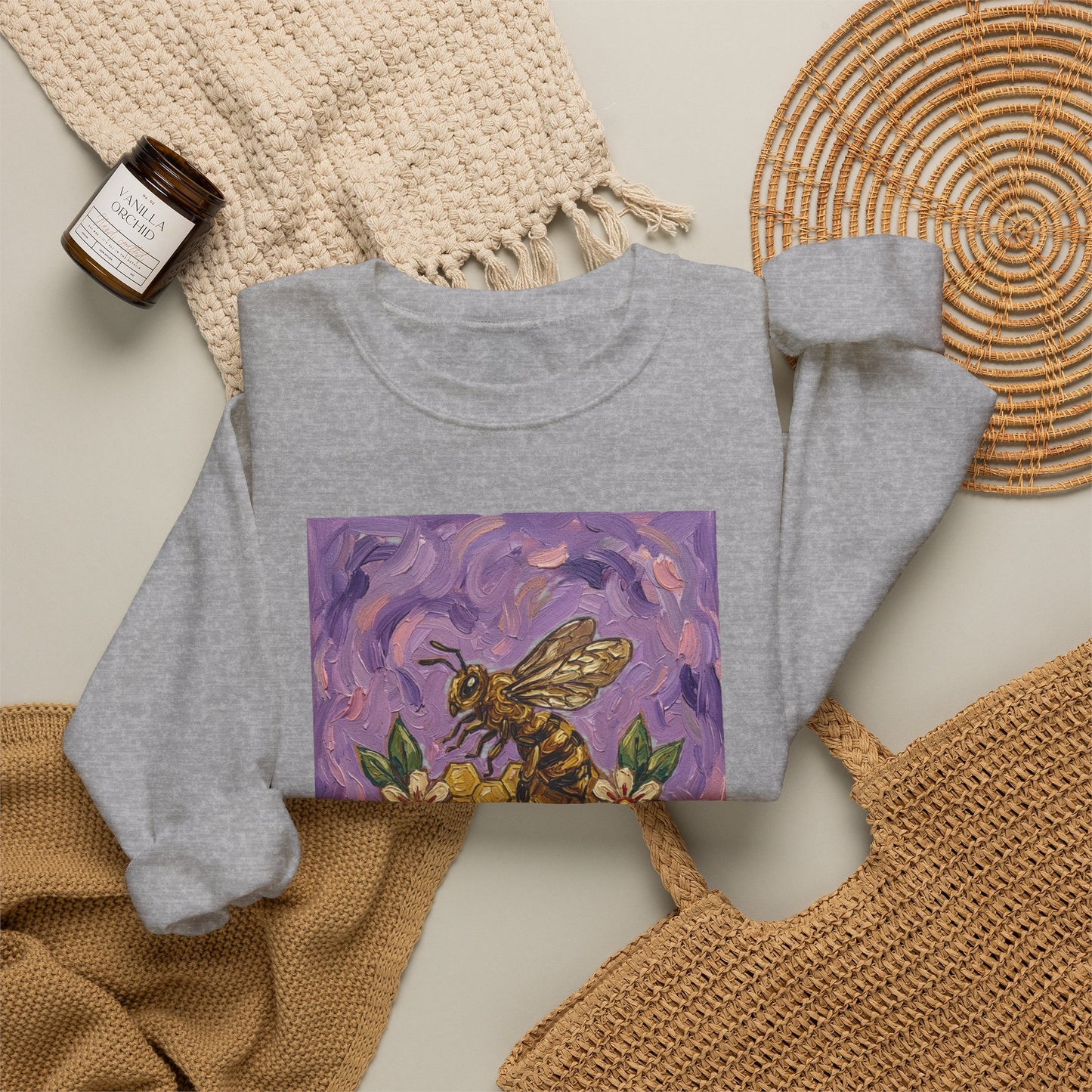 Sweet Like Honey Bee Sweatshirt | Traditional Tattoo Floral Banner